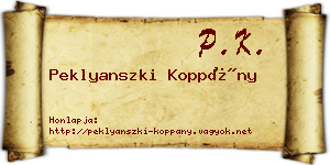 Peklyanszki Koppány névjegykártya